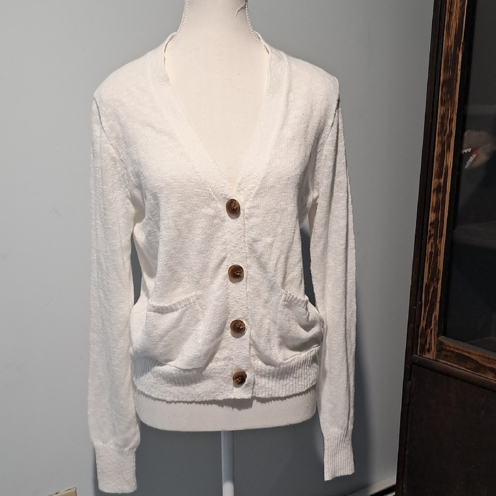 J. Crew‎ Button-Up Cardigan. Size Small. White